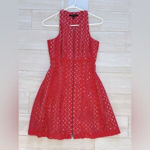 BCBG Maxazria red zip front dress